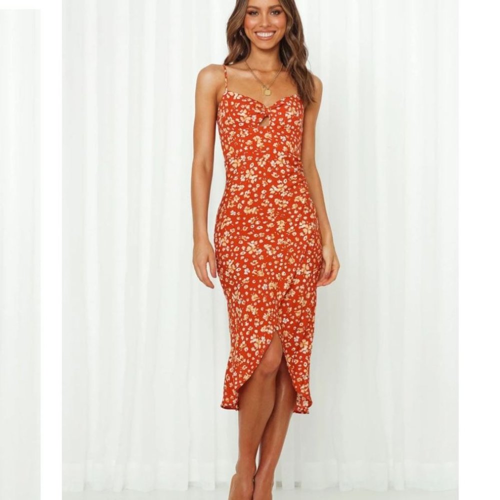 Meaning Of Life Midi Dress Rust